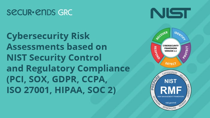 Cybersecurity Risk Assessments based on NIST Security Control and Regulatory Compliance (PCI, SOX, GDPR, CCPA, ISO 27001, HIPAA, SOC 2)